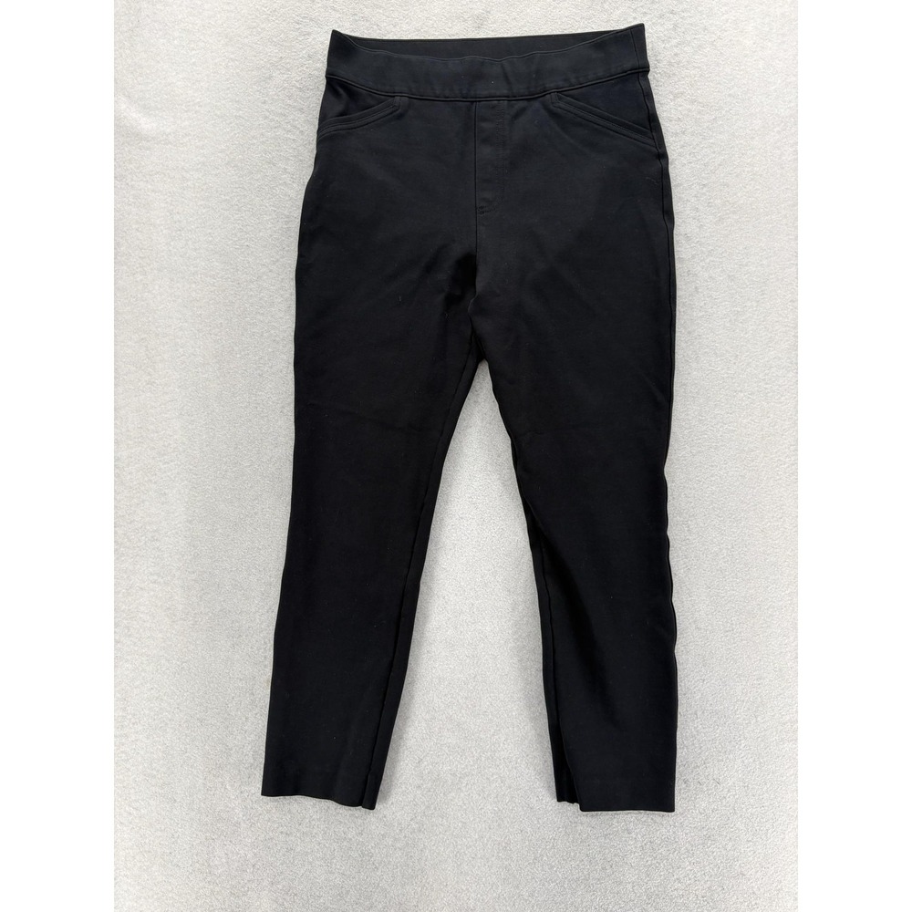 Spanx Perfect Ankle Backseam Skinny Pants Womens Medium Black Ponte Stretch Work